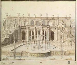 The Great Cascade in the lower park at Peterhof 1720 The Great Cascade in the lower park at Peterhof 1720