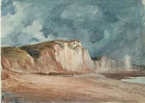 Les Falaises A Fecamp by Paul Huet