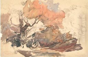 Le Charlemagne, Fontainebleau by Paul Huet