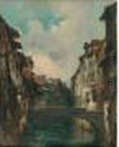 Vieilles Maisons A Rouen by Paul Huet