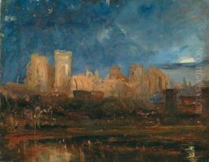Le Chateau Des Papes, Avignon by Paul Huet