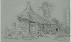 Chaumiere Et Basse-cour by Paul Huet