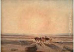 Soleil Couchant, Trouville 1858 by Paul Huet