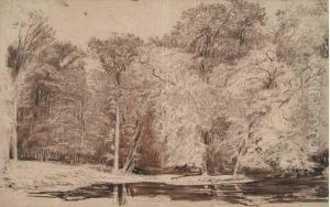 Etang En Foret De Compiegne by Paul Huet