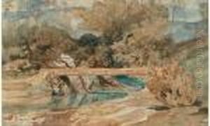 La Passerelle Pres De Cagnes-sur-mer by Paul Huet