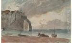 Crepuscule A Etretat by Paul Huet