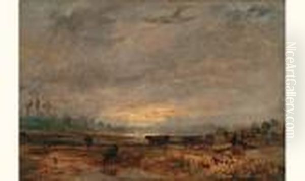 Vallee Normande Pres Du Treport, Lumiere D'uin Jour De Pluie, Circa 1825 - view 1