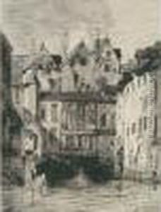 Frontispice De Six Eaux-fortes, 1835 - Vielles Maisons A Rouen