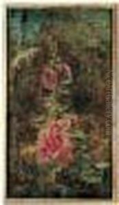 Roses Tremieres by Paul Huet