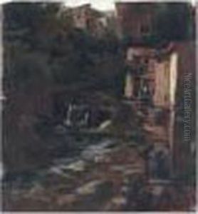 Vue De Royat (auvergne) by Paul Huet