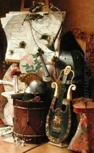Still Life of Instruments 1889 by Elisa Marechalle