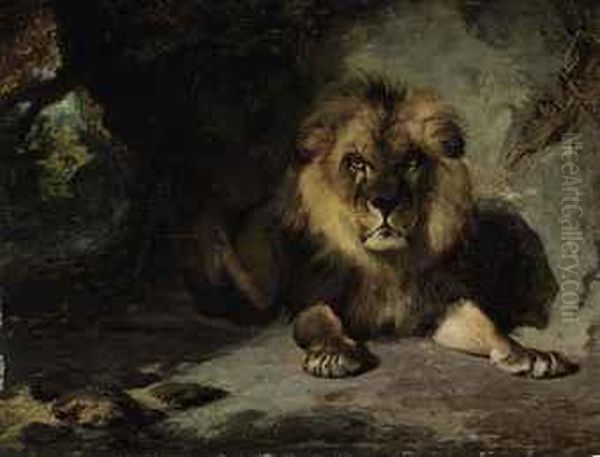 A Lion In His Den by William Huggins