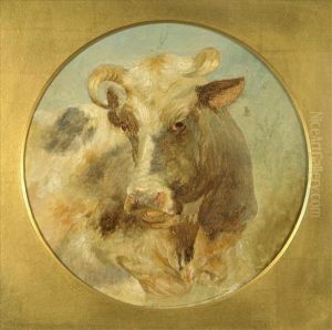 Head Study Of A Bull by William Huggins