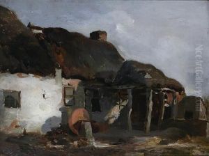 Old Cottage At Raby Mere by William Huggins