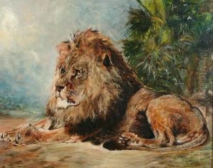 Lion Resting In Shade by William Huggins