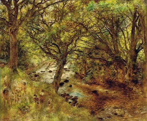 Pigs By A Stream - view 1