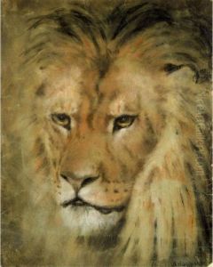 Study Of A Lion's Head by William Huggins