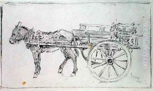 Donkey and cart 1893 by Philip William May