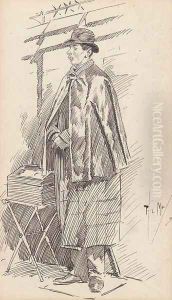 The blind man at the gate of the Temple, Strand by Philip William May