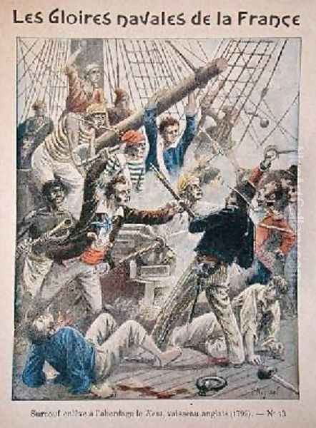 Robert Surcouf 1736-1827 successfully boarding the Kent a boat belonging to the West India Company - view 1