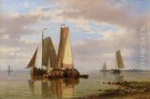 Strand Mitsegelschiffen by Abraham Hulk Jun.
