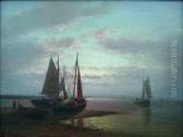 Beached Boats At Sundown - view 1