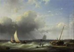 Shipping Off A Coast by Abraham Hulk Jun.