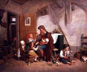 The widowed family by Giuseppe Mazzolini