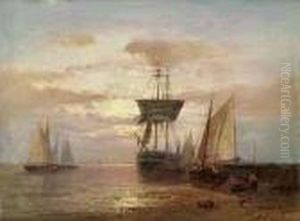 Fischerboote Am Strand by Abraham Hulk Jun.