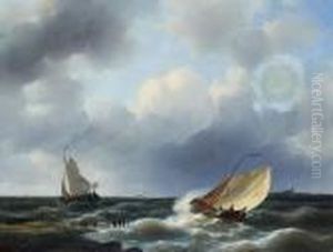 Fischerboote In Kustennahe Auf Bewegter See