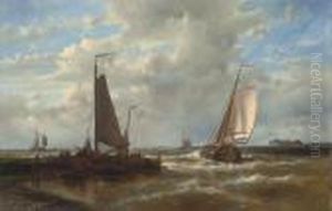 A Dutch Hoy Putting Out To Sea by Abraham Hulk Jun.