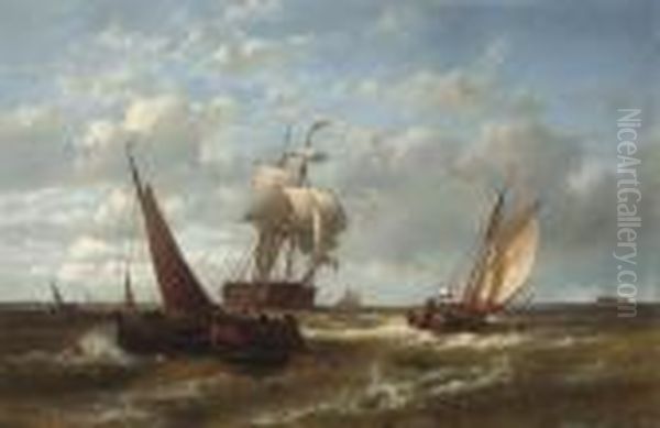 Dutch Craft And A Trader Off The Coast - view 1