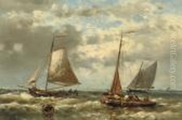 Fishing Vessels In Stormy Waters - view 1
