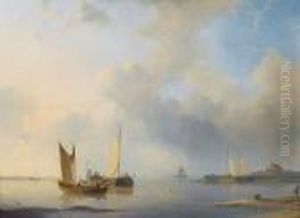 Dutch Barges In A Calm