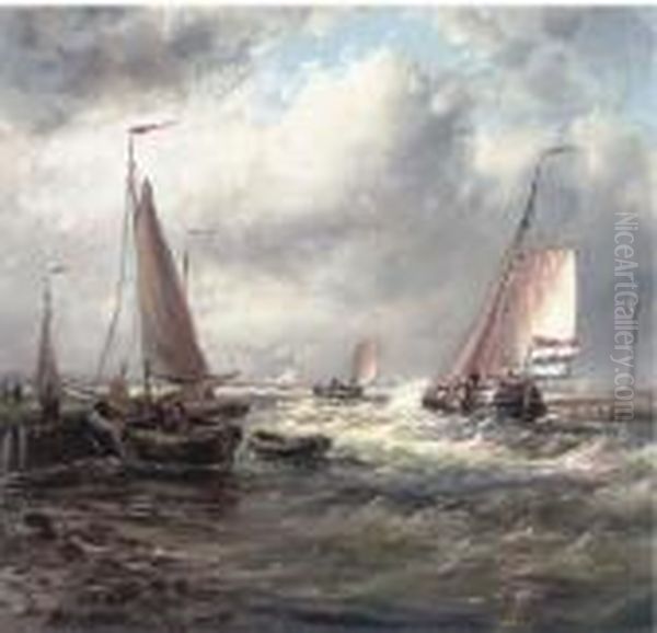 A Stiff Breeze At The Harbour Mouth - view 1