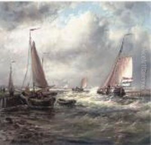 A Stiff Breeze At The Harbour Mouth by Abraham Hulk Jun.