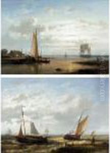 Calm Waters At Sunset; Coming Ashore by Abraham Hulk Jun.