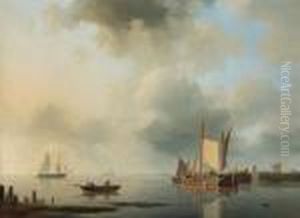 Shipping In A Calm Harbour by Abraham Hulk Jun.