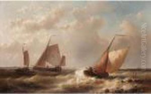 Fishing Smacks Off The Coast