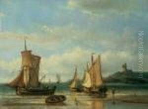 Kustenlandschaft Mit Segelschiffen by Abraham Hulk Jun.