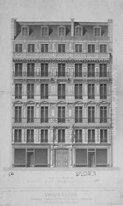 Design for a Block of Flats of the Haussmann style in the rue de la Paix Paris 1860 by Paul Mesnard