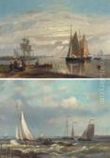 Barges In A Stiff Breeze; And Barges In A Calm - view 1