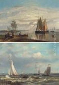 Barges In A Stiff Breeze; And Barges In A Calm by Abraham Hulk Jun.