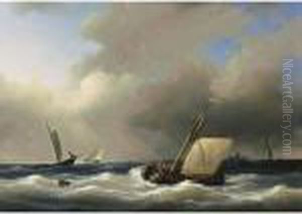 Shipping Off The Shore In High Winds - view 1