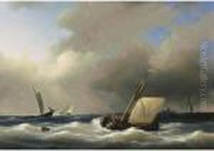 Shipping Off The Shore In High Winds by Abraham Hulk Jun.