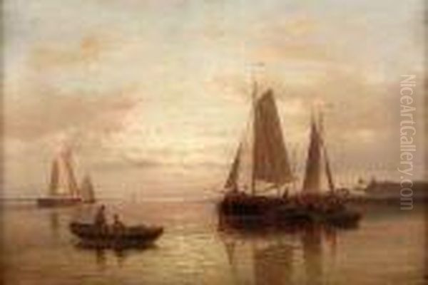 Barges Off The Dutch Coast - view 1