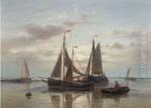 A Stiff Breeze; And Fishing Barges At Dusk A Stiff Breeze; And Fishing Barges At Dusk