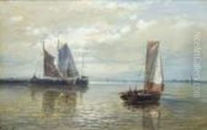 Sailing Vessels In A Calm by Abraham Hulk Jun.