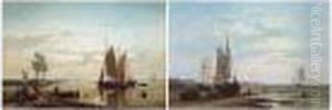 Marine Scenes, A Pair, Both by Abraham Hulk Jun.