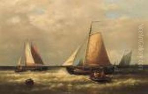 Dutch Hoys Entering The Harbour by Abraham Hulk Jun.